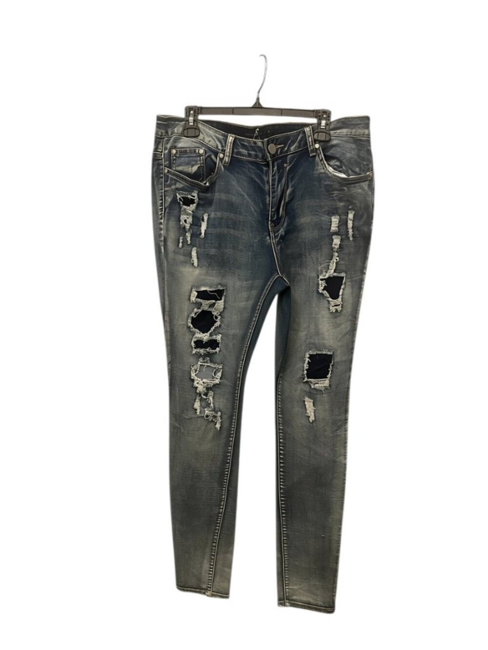 Ashley Stewart Size 14T Distressed Skinny Jeans Tall 35" Inseam Stretch Denim